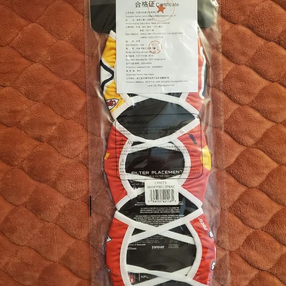 Foco Kansas City Chiefs Masks 3 pk unisex - Picture 5 of 5